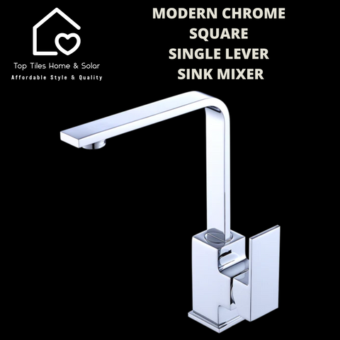 Modern Chrome Square Single Lever Sink Mixer