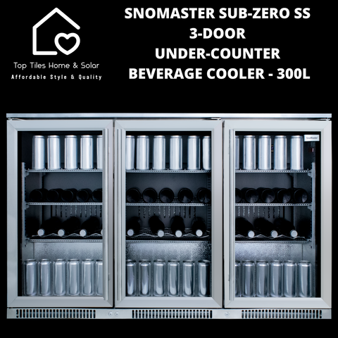 SnoMaster Sub-Zero SS 3-Door Under-Counter Beverage Cooler - 300L