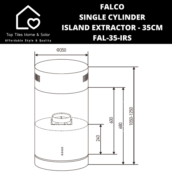 Falco Single Cylinder Island Extractor - 35cm FAL-35-IRS