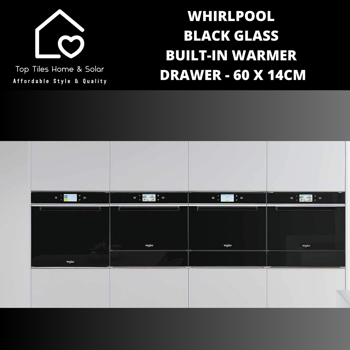 Curated visual reference: Gallery Detail: Whirlpool Black Glass Built In Warmer Drawer 60 X 14Cm