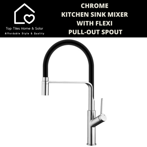 Chrome Kitchen Sink Mixer With Flexi Pull-Out Spout
