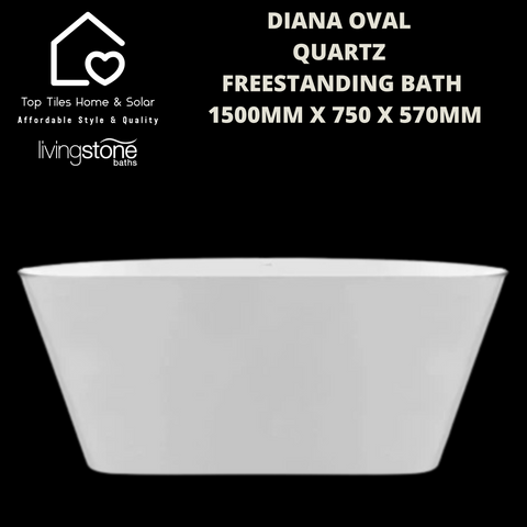Diana Oval Quartz Freestanding Bath - 1500mm x 750 x 570mm