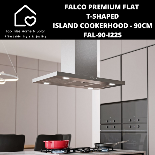 Falco Premium Flat T-Shaped Island Cookerhood - 90cm FAL-90-I22S