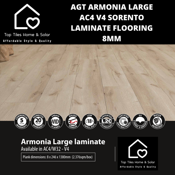 AGT Armonia Large AC4 V4 Sorento Laminate Flooring - 8mm