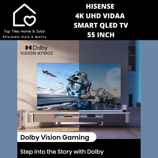 Hisense 4K UHD Vidaa Smart QLED TV - 55 Inch
