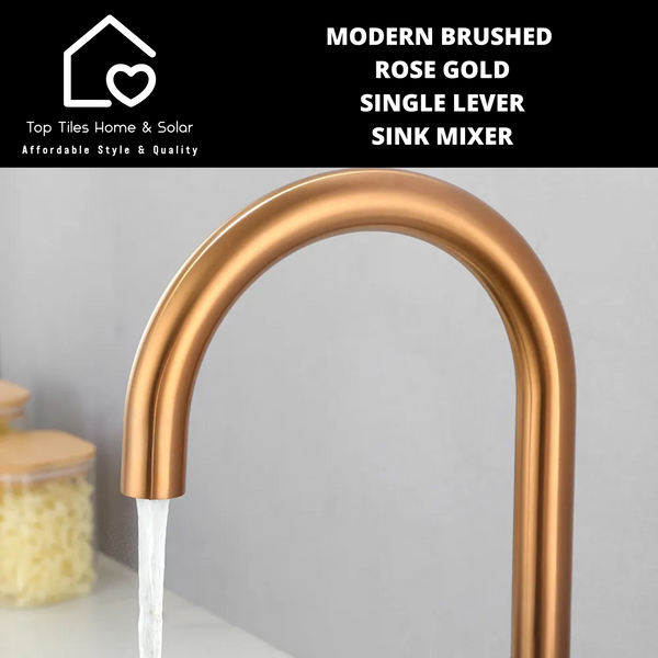 Modern Brushed Rose Gold Single Lever Sink Mixer
