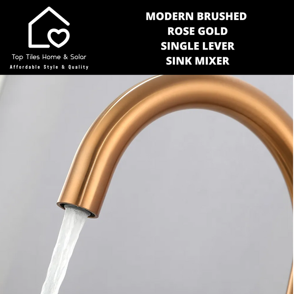Modern Brushed Rose Gold Single Lever Sink Mixer
