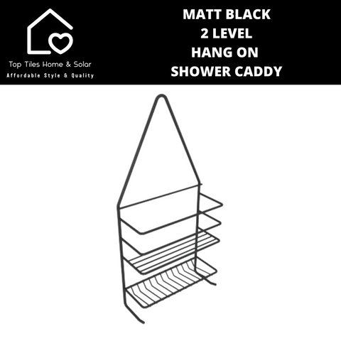 Matt Black 2 Level Hang On Shower Caddy