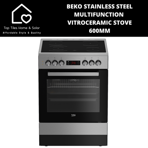 Beko Stainless Steel Multifunction Vitroceramic Stove - 600mm