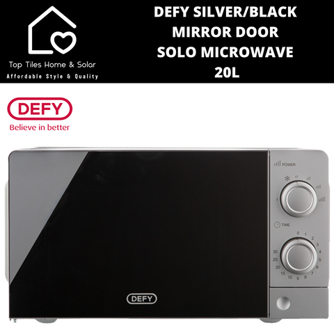 Defy Silver Mirror Door Solo Microwave - 20L DMO381