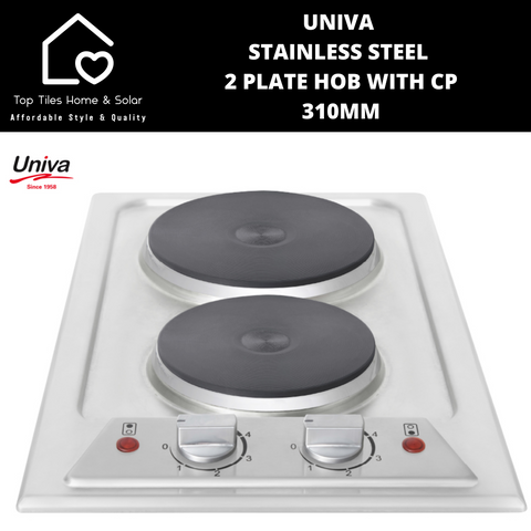 Univa Stainless Steel 2 Plate Hob with CP - 310mm