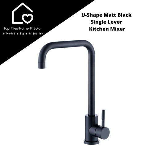 U-Shape Matt Black Single Lever Kitchen Mixer
