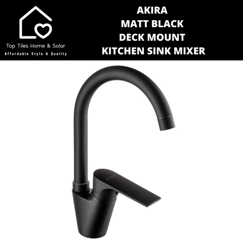 Akira Matt Black Deck Mount Kitchen Sink Mixer