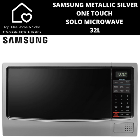 Samsung Metallic Silver One Touch Solo Microwave - 32L