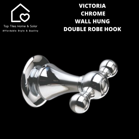 Victoria Chrome Wall Hung Double Robe Hook