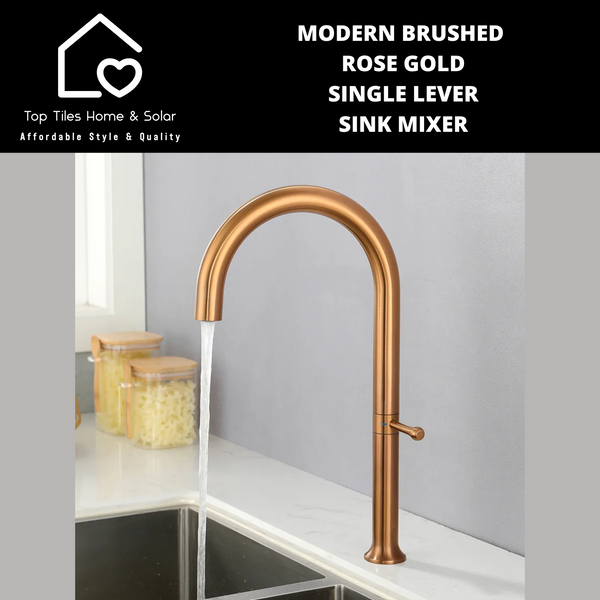 Modern Brushed Rose Gold Single Lever Sink Mixer