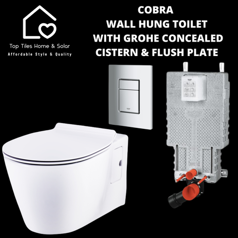 Cobra Wall Hung Toilet with Grohe Concealed Cistern & Flush Plate