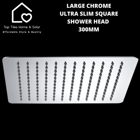 Large Chrome Ultra Slim Square Shower Head - 300mm