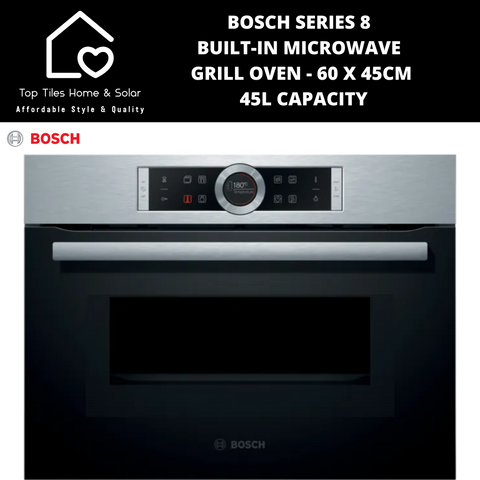 Bosch Series 8 - Built-in Microwave Grill Oven - 60 x 45cm - 45L CAPACITY