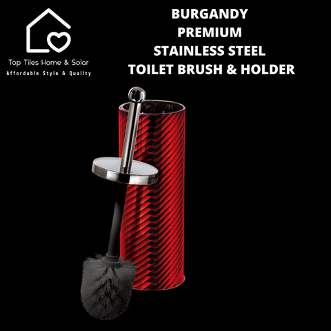 Burgandy Premium Stainless Steel Toilet Brush & Holder
