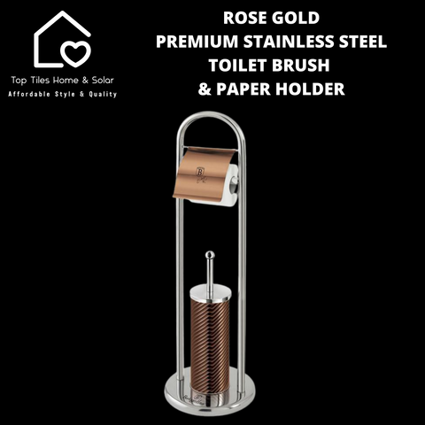 Rose Gold Premium Stainless Steel Toilet Brush & Paper Holder