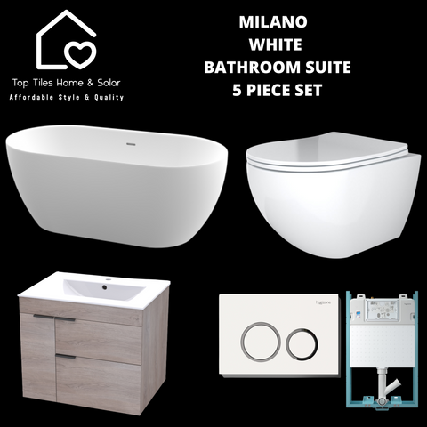 Milano White Bathroom Suite - 5 Piece Bathroom Set