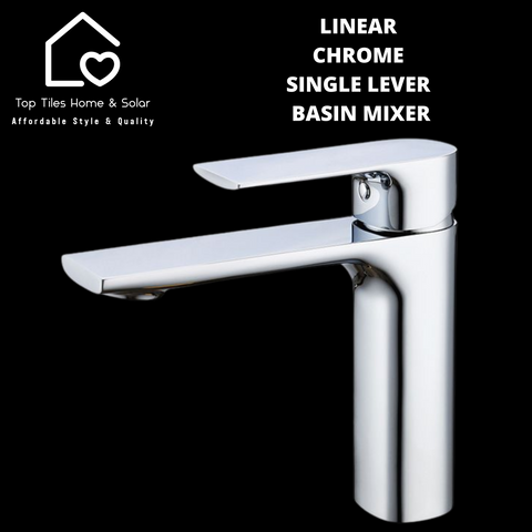 Linear Chrome Single Lever Basin Mixer