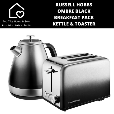 Russell Hobbs Ombre Black Breakfast Pack - Kettle & Toaster
