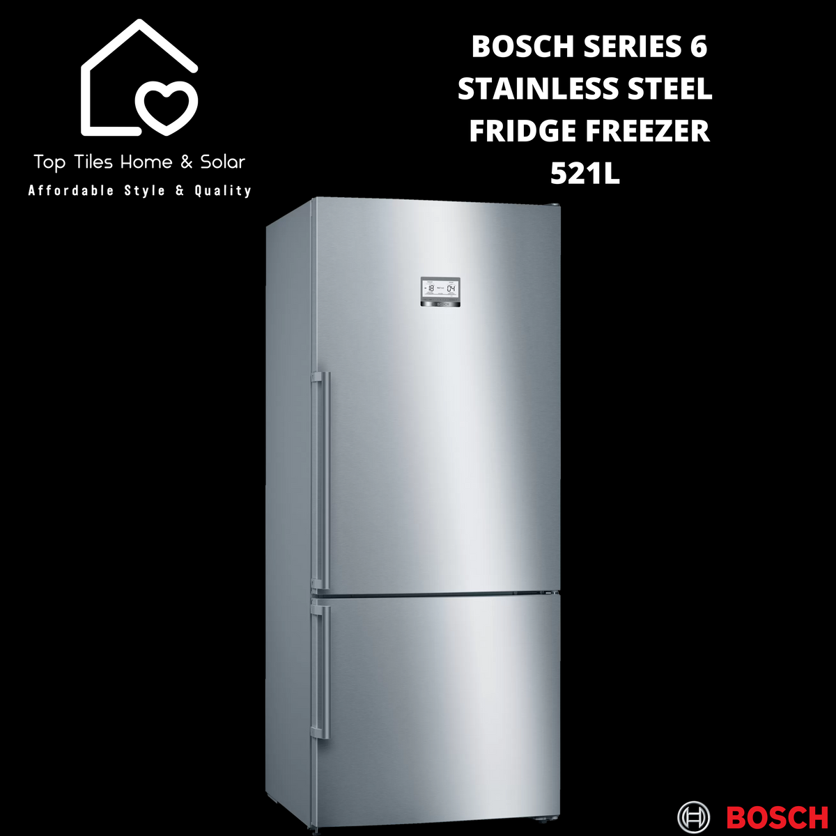 Bosch Series 6 Stainless Steel Fridge Freezer 521L