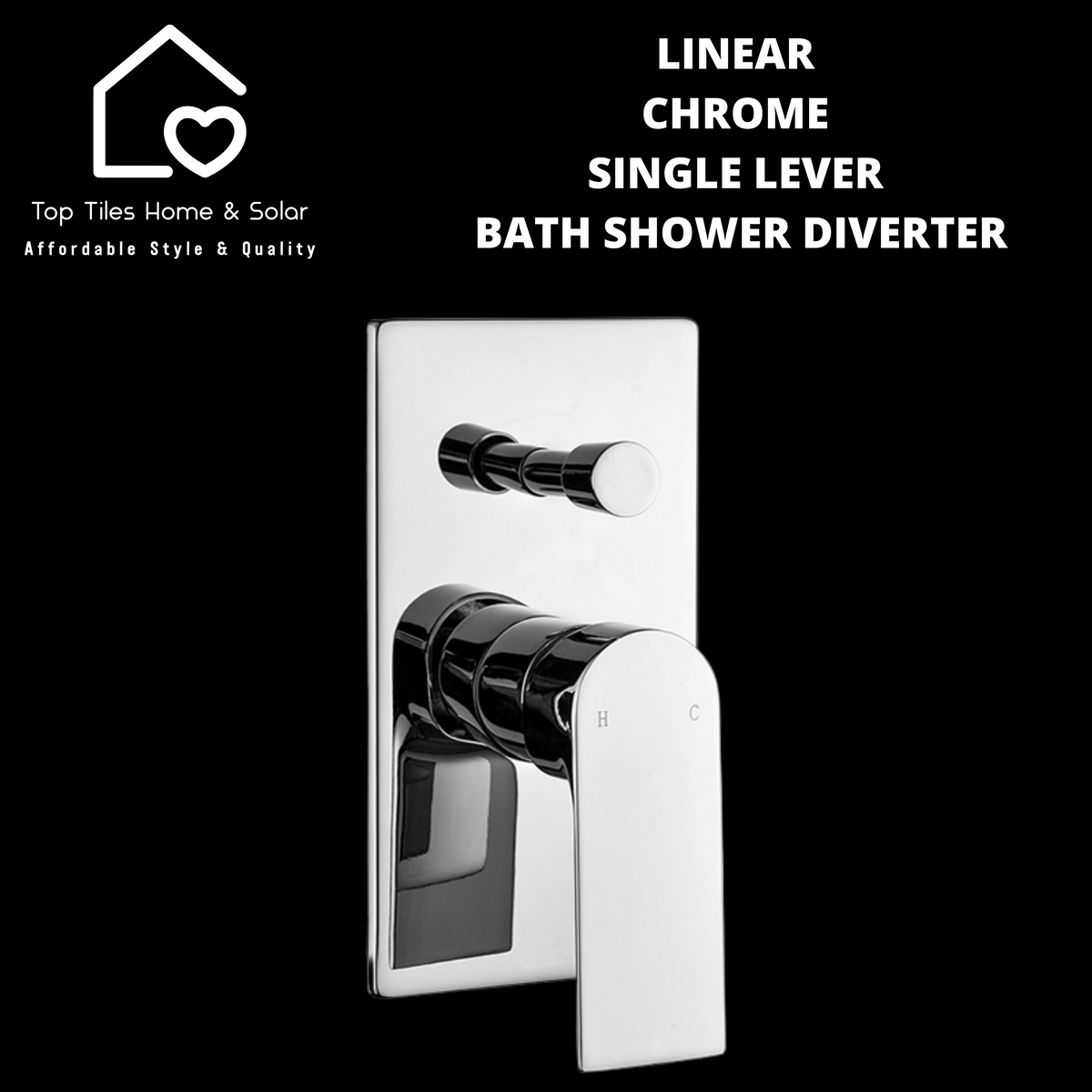 Linear Chrome Single Lever Bath Shower Diverter Top Tiles Home & Solar