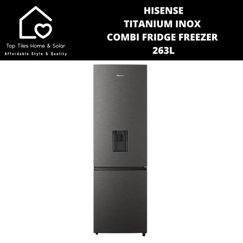 Hisense Titanium Inox Combi Fridge with Water Dispenser - 263L