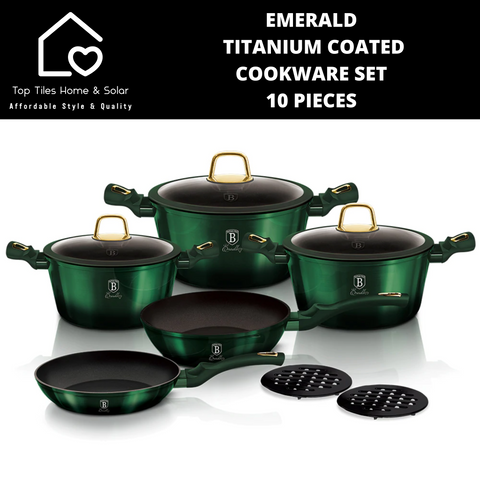 Emerald Titanium Coated Cookware Set - 10 Pieces