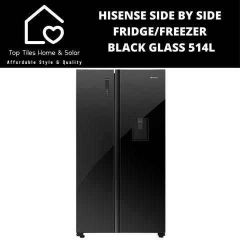 Hisense Side by Side Fridge with Mirror Glass - 514L Water Dispenser