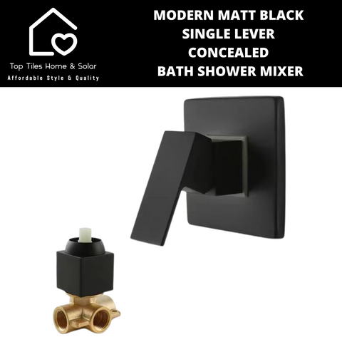 Modern Matt Black Single Lever Concealed Bath Shower Mixer