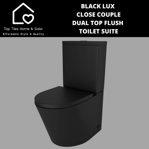 Black Lux Close Couple Dual Top Flush Toilet Suite