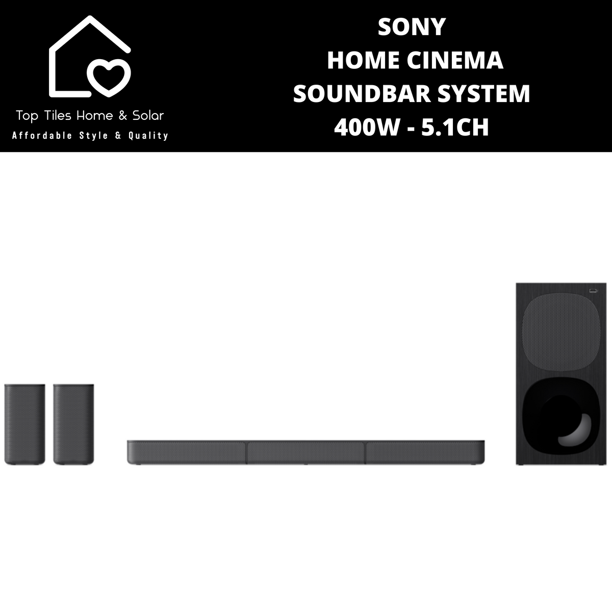 Sony Home Cinema Soundbar System 5.1CH 400W Top Tiles Home & Solar