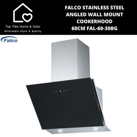 Falco Stainless Steel Angled Wall Mount Cookerhood - 60cm FAL-60-30BG