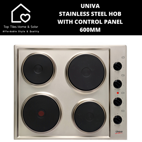 Univa Stainless Steel Hob with Control Panel - 600mm