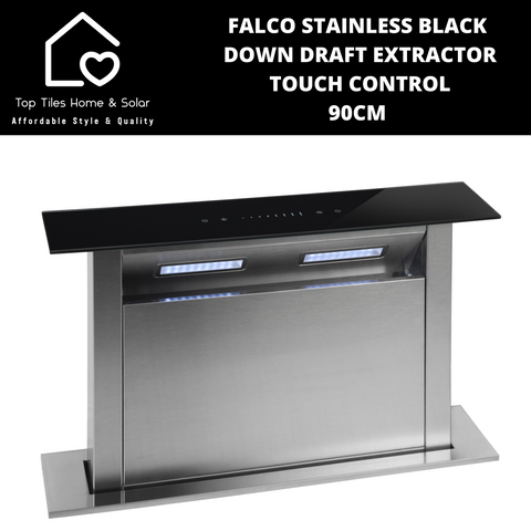 Falco Stainless Black Down Draft Extractor - 90cm Touch Control FAL-90-DDG