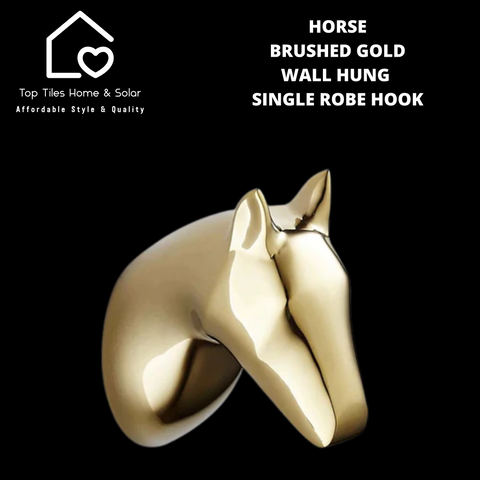 Horse Brushed Gold Wall Hung Single Robe Hook