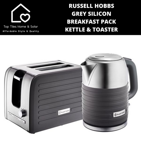 Russell Hobbs Grey Silicon Breakfast Pack - Kettle & Toaster