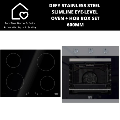 Defy Stainless Steel Slimline Eye-Level Oven + Hob Box Set - 600mm DCB866E