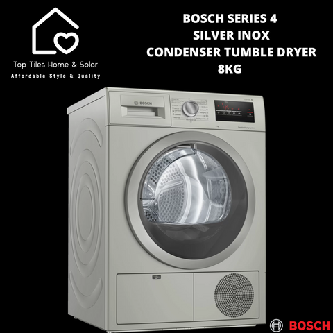 Bosch Series 4 - Silver Inox Condenser Tumble Dryer - 8kg