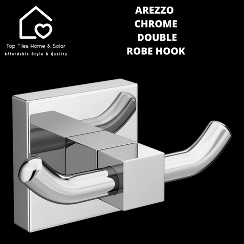 Arezzo Square Chrome Double Robe Hook