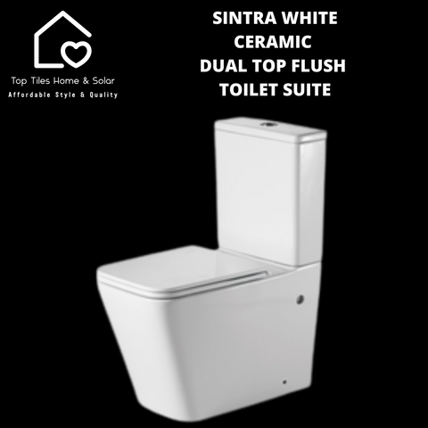 Sintra White Ceramic Dual Top Flush Toilet Suite