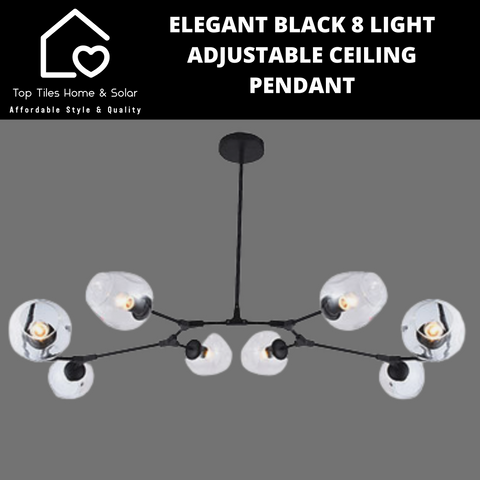 Elegant Black 8 Light Adjustable Ceiling Pendant