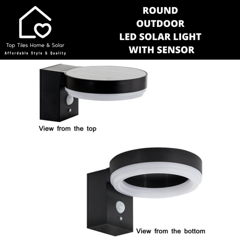 Round Outdoor LED Solar Light With Sensor