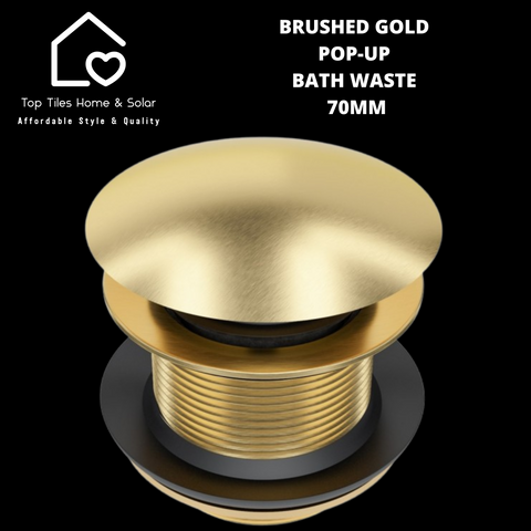 Brushed Gold Pop-Up Bath Waste - 70mm
