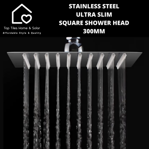 Stainless Steel Ultra Slim Square Shower Head - 300mm