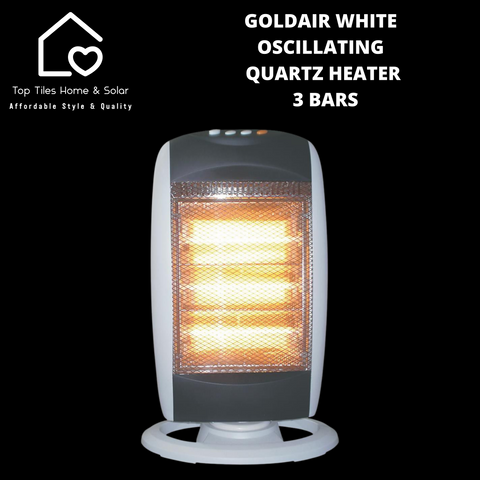 Goldair White Oscillating Quartz Heater - 3 Bars